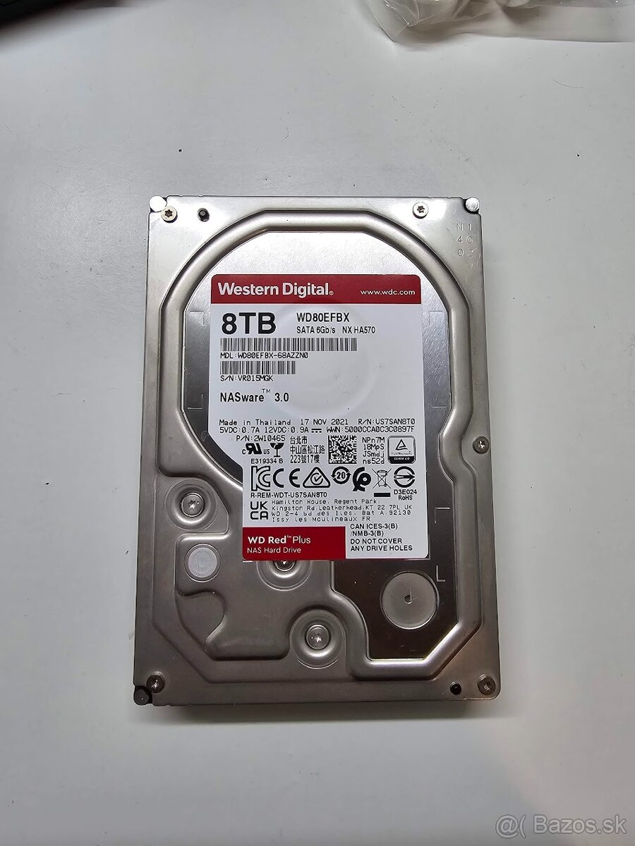 Malo pouzivany HDD WD RED Plus 8TB, 7200ot, CMR, 24/7 NAS