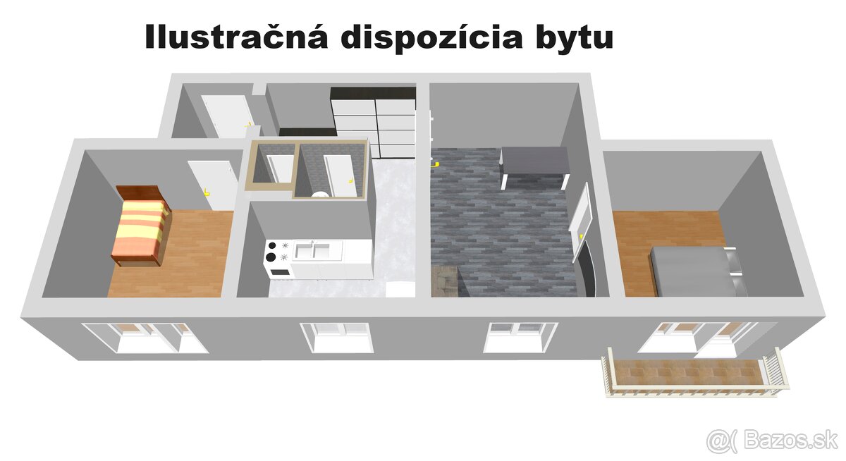 Na predaj 3 izbový byt s balkónom vo Zvolene