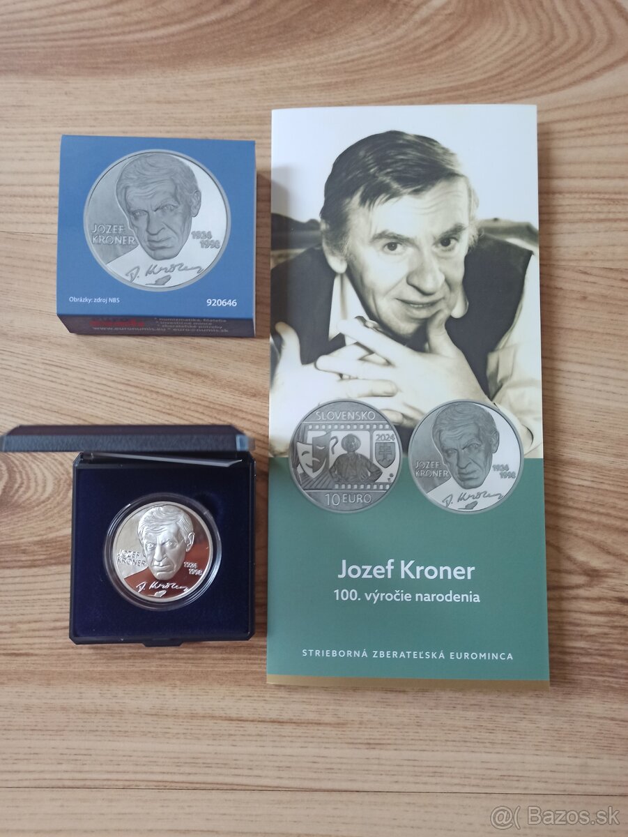 10 euro 2024 Slovensko PROOF Jozef Kroner komplet s letakom