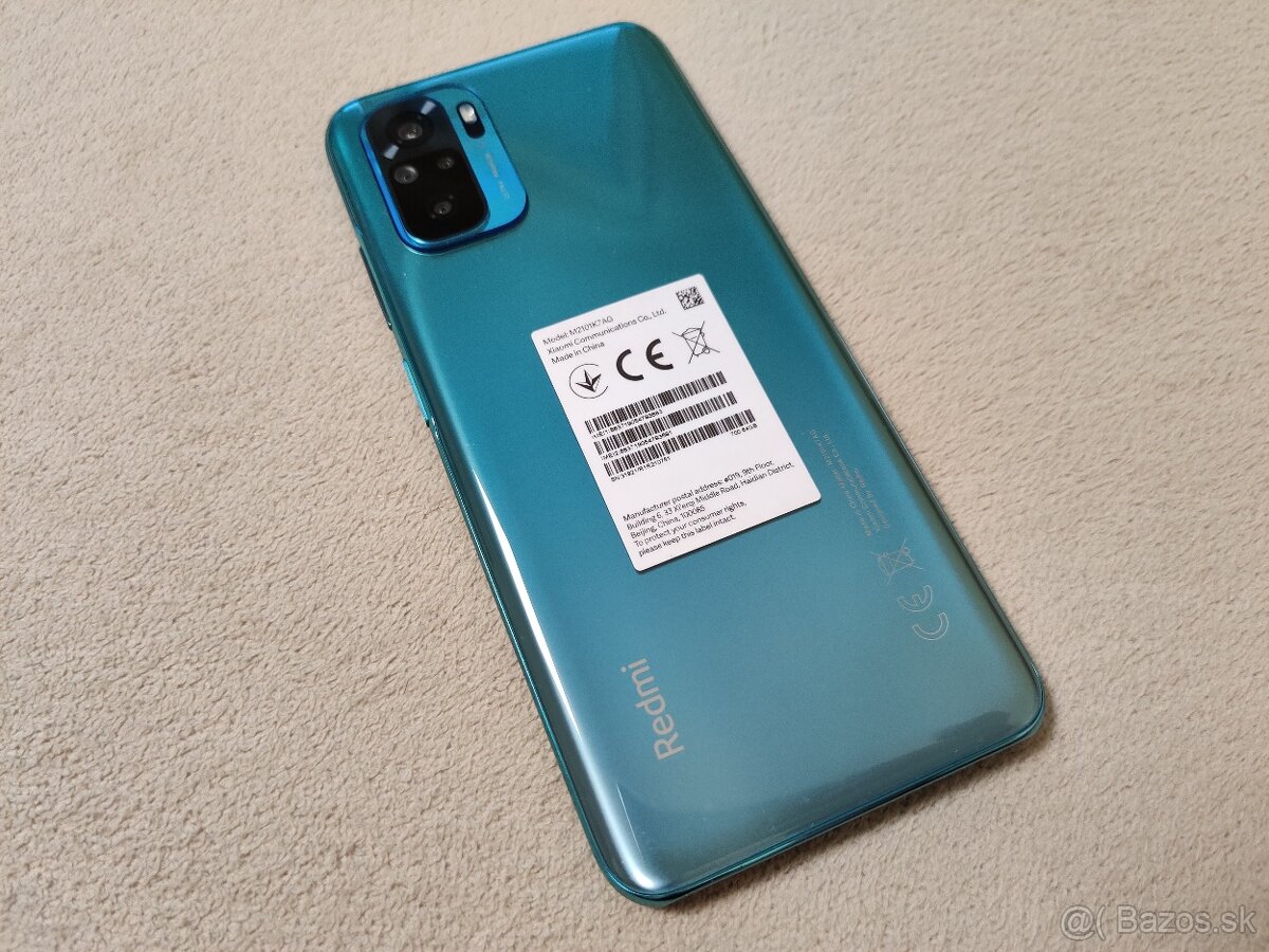 Xiaomi Redmi Note 10.  4gb/64gb.  Zelená metalíza.