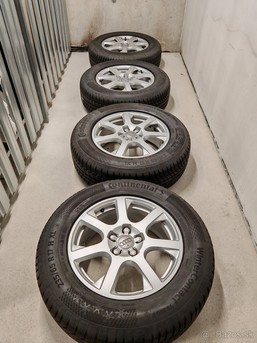 5x112 R17 7J ET37 Audi + 235/65R17 Zimné Continental