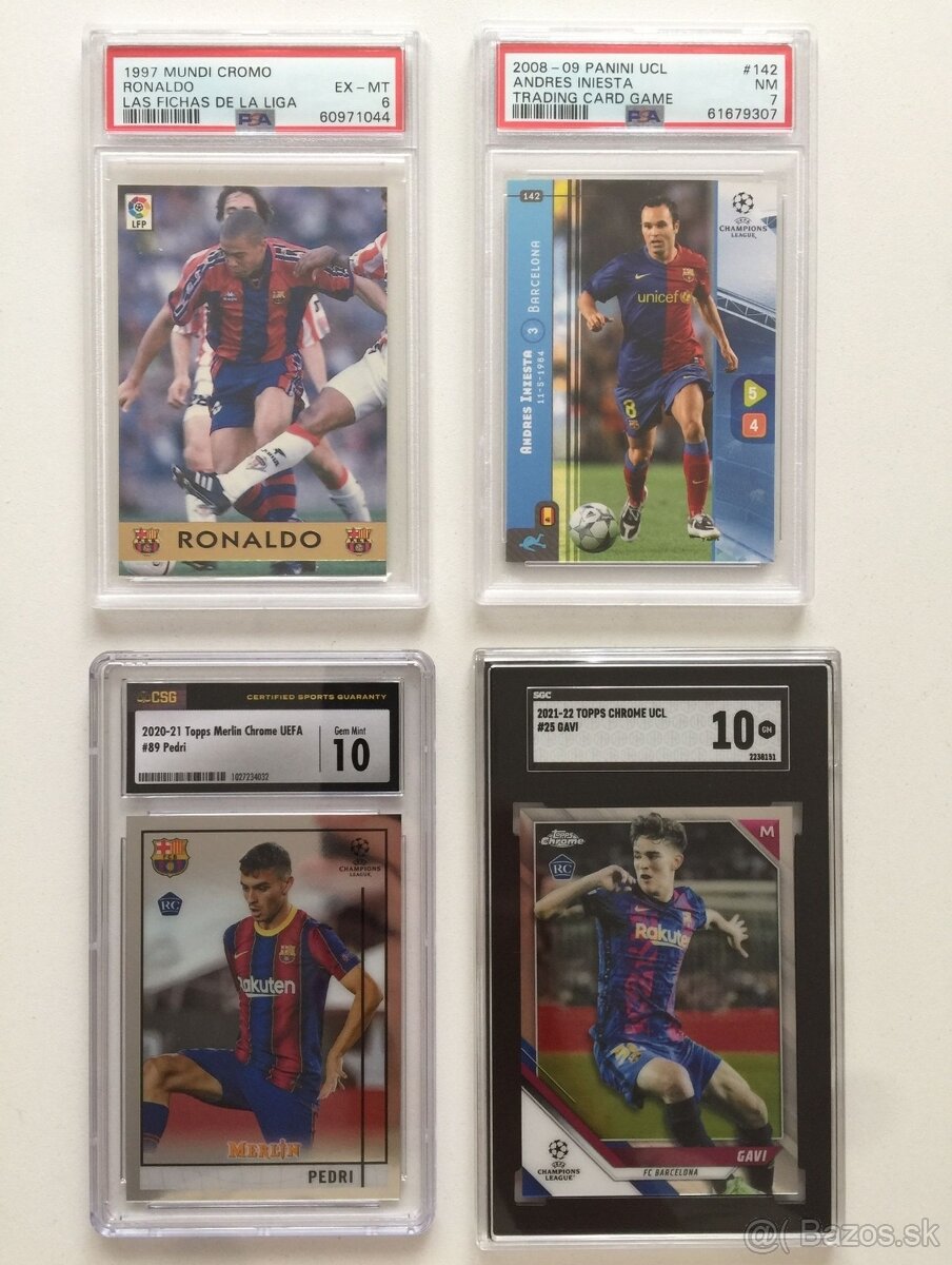 Karty Ronaldo Nazario, Iniesta, rookie Pedri, rookie Gavi