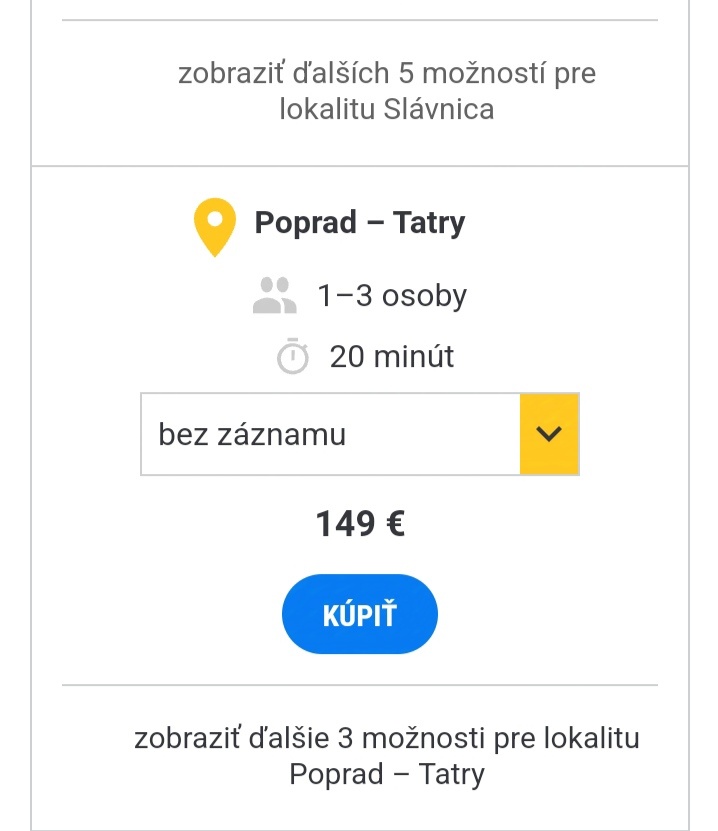 Predám poukážku na vyhliadkový let ponad Vysoké Tatry