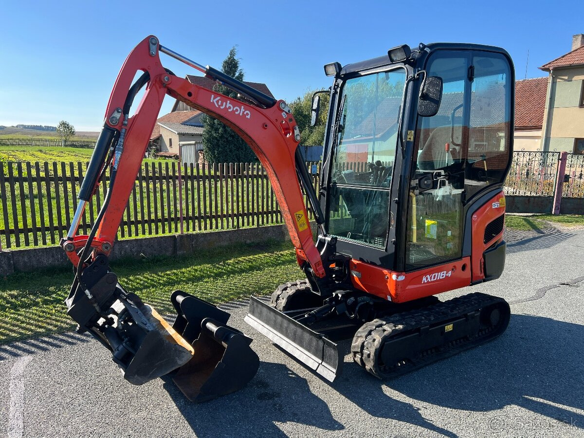 Minibagr Kubota KX018-4 hyd.podvozek + svahovka, 2014