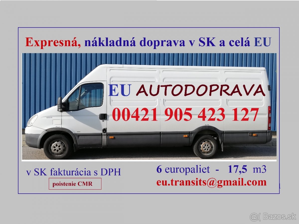 Preprava - autodoprava dodávkou, 3,5 t.