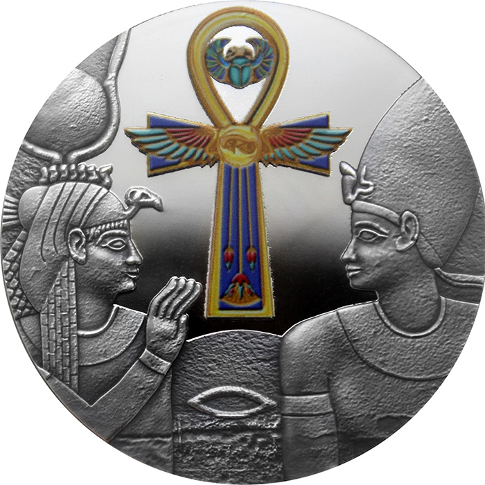 Strieborná kolorovaná minca Egyptský Anch 1 Oz 2020 Proof