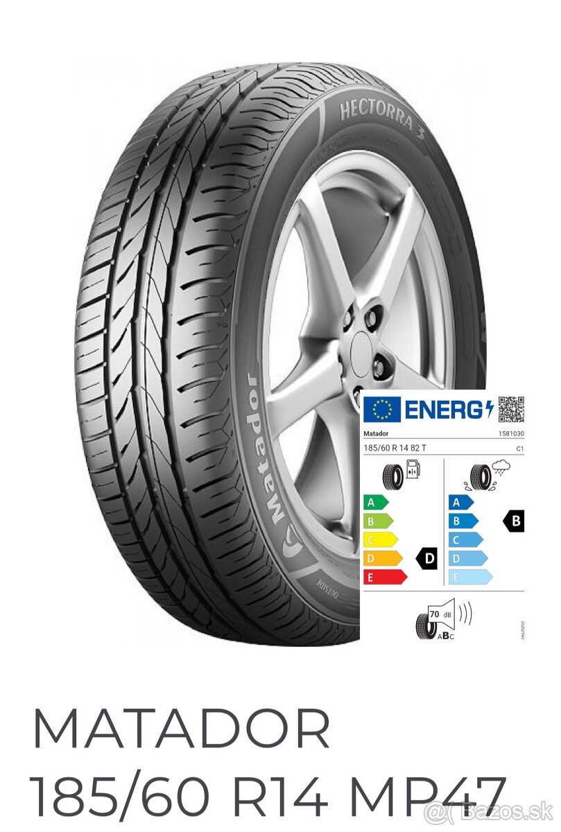 Letné pneu Matador 185/60 R14 Nové/nepoužívané