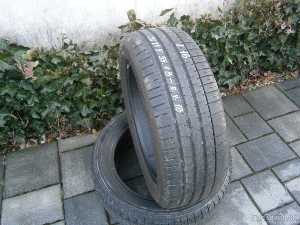 Predám 2x letné pneu Falken 215/55 R18 99WXL