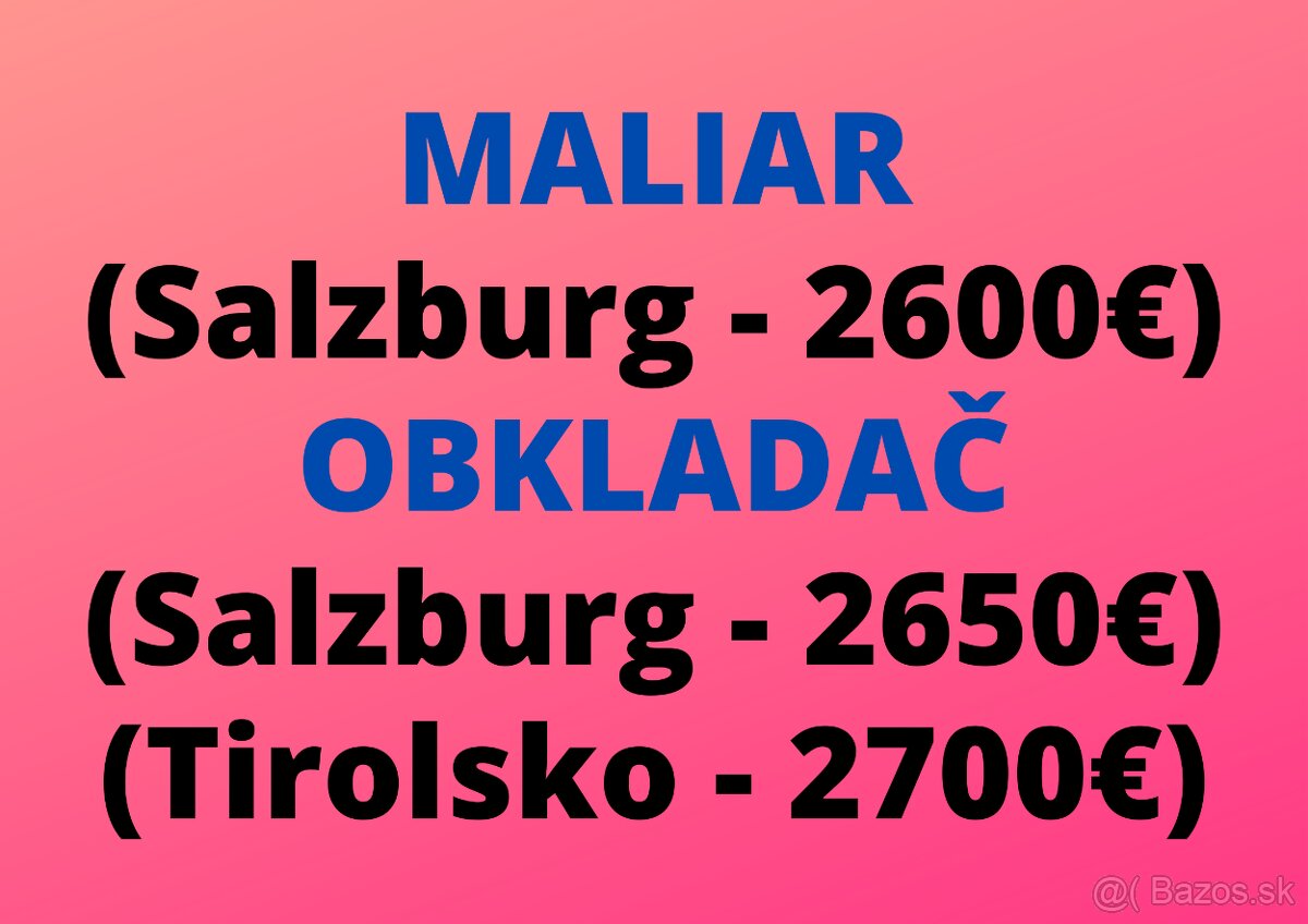 MALIAR - OBKLADAČ