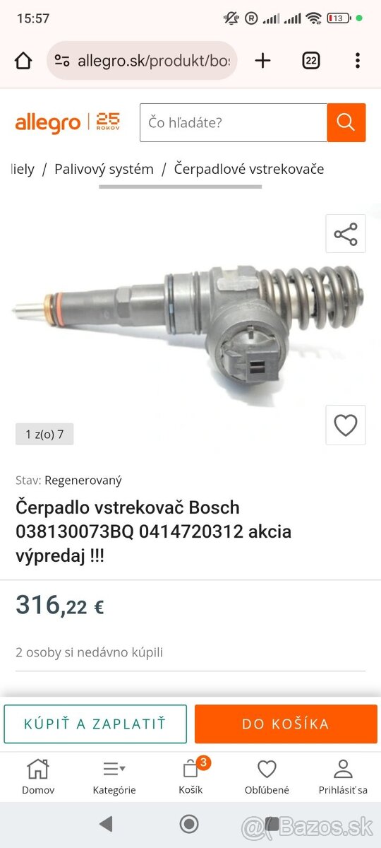 Čerpadlo vstrekovač Bosch 038130073BQ 0414720312