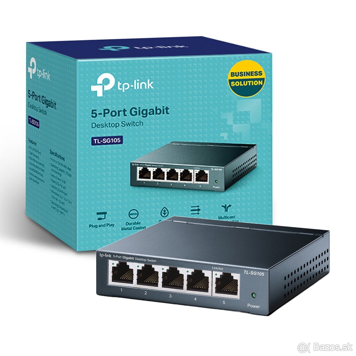 Predám 5-portový 10/100/1000 Mbit/s switch TP-Link TL-SG105