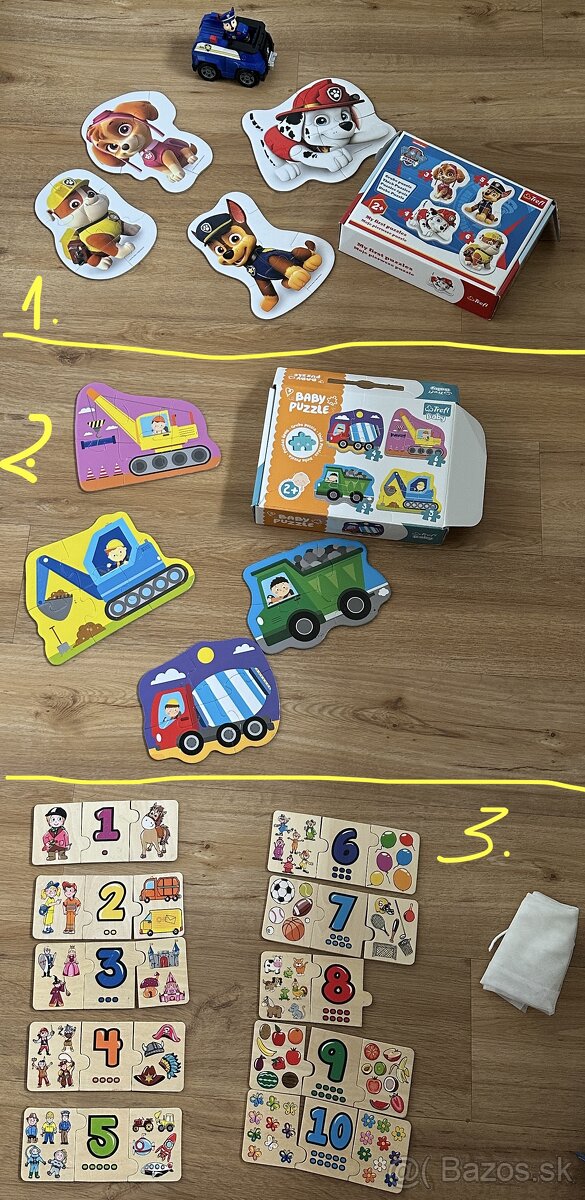 Predám paw patrola,baby chalanské puzzle a puzzle s číslami