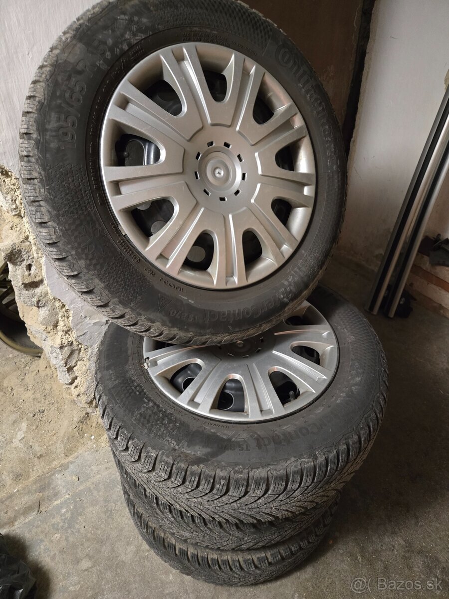 195/65r15 zimne Continental + plechy