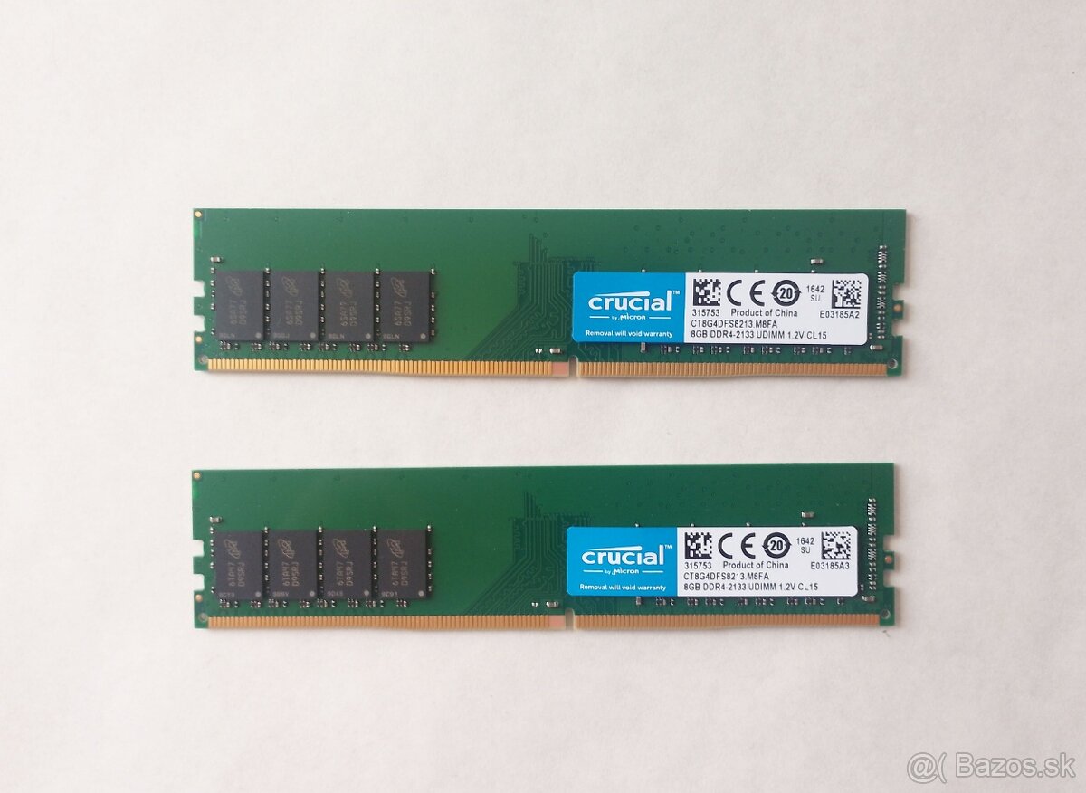 16GB - Crucial DDR4 2x8GB 2133MHz CL15