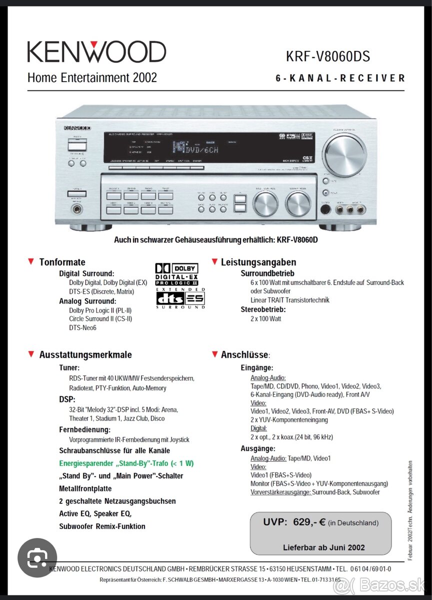 Receiver Kenwook 6.1