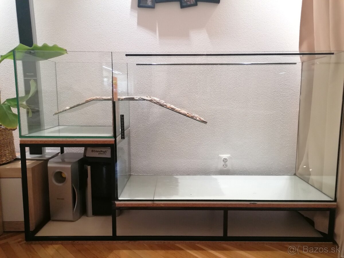 Akvaterarium, akvarium pre korytnacky + filter cristalprofi