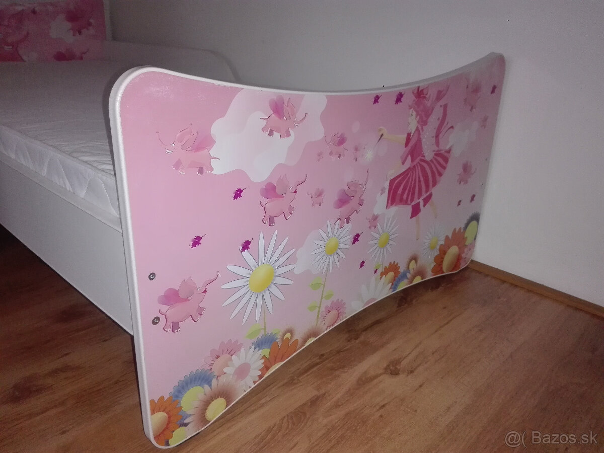 dievčenská posteľ s matracom 90x200
