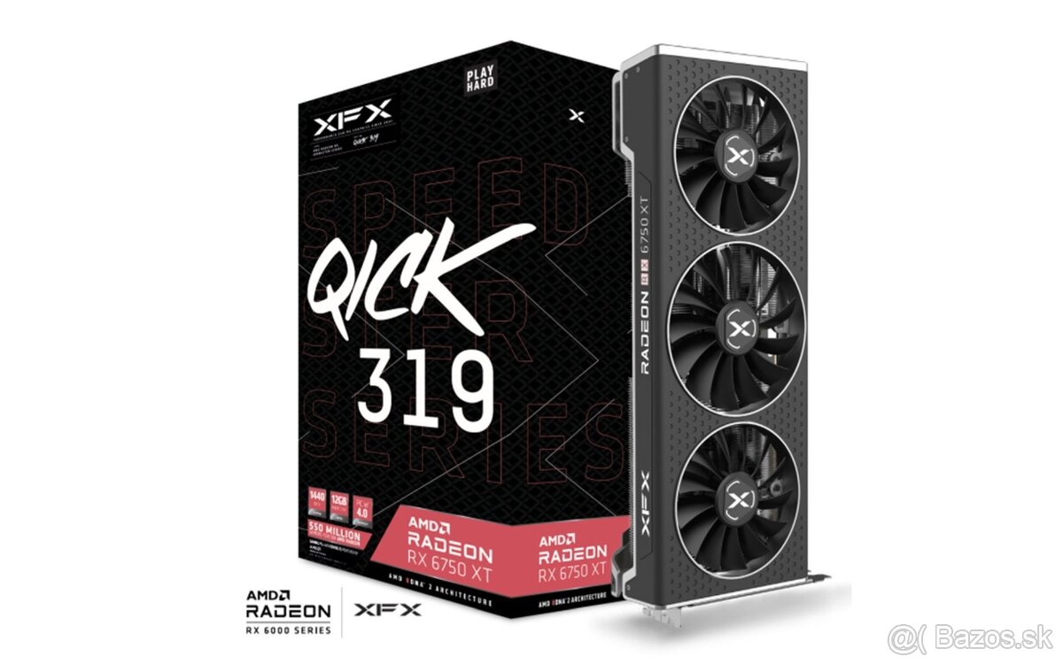 XFX SPEEDSTER QICK 319 AMD Radeon RX 6750 XT 12 GB GDDR6