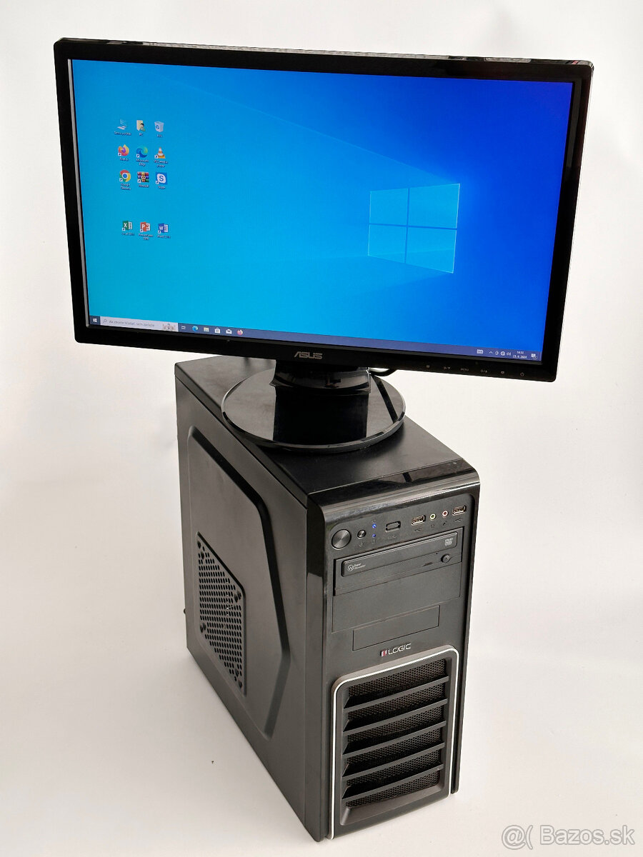 Počítač Logic s monitorom a príslušenstvom