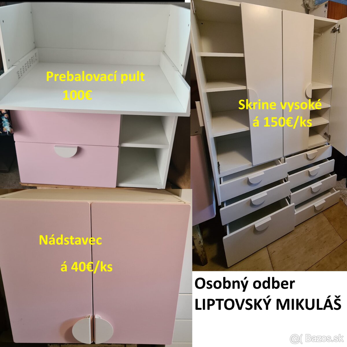 IKEA Skrine s nadstavcami + prebalovací pult