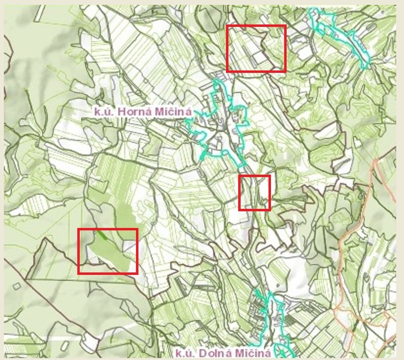 Predaj pozemkov Horná Mičiná