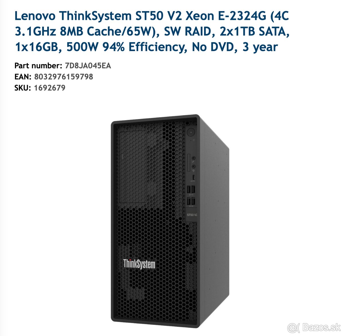 Lenovo ThinkSystem ST50 V2