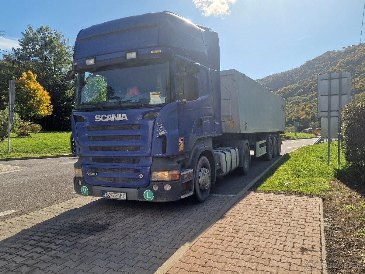 Scania v8 r500 a sklapaci naves fliegl