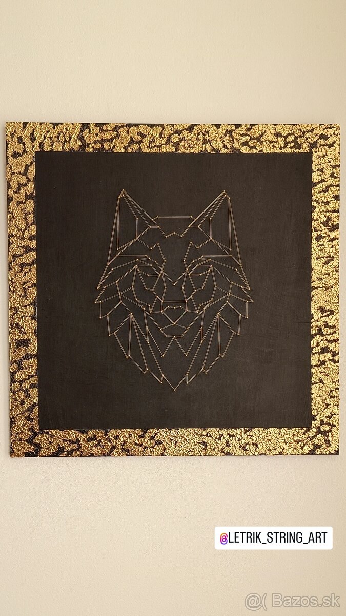 String Art obraz Wolf