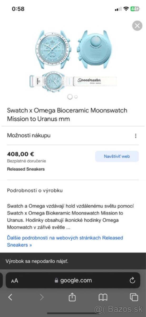 Swatch x Omega hodinky