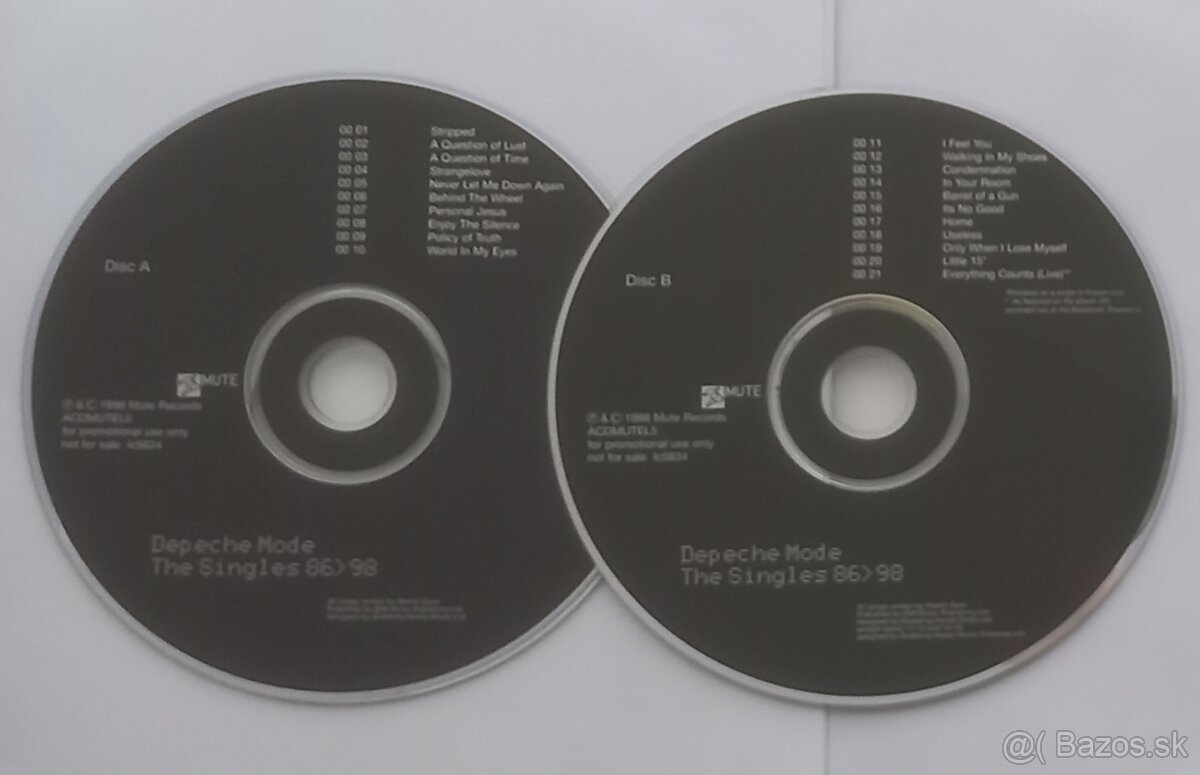 Depeche Mode UK 2xCD Promo The Singles 86>98