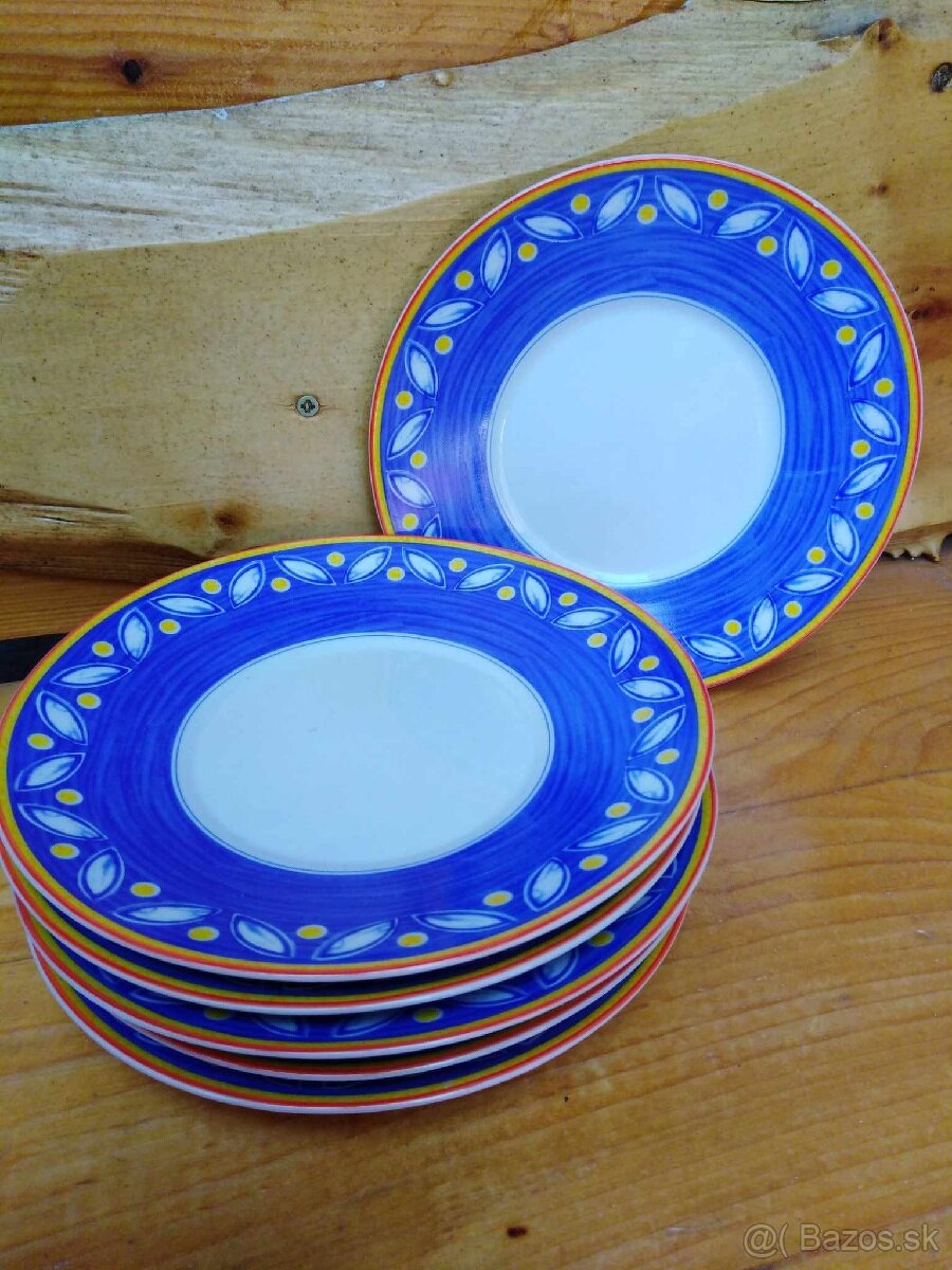 Sada modrých tanierov - 6 kusov