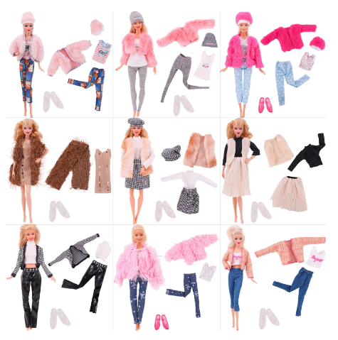 Štýlové sady oblečenia pre bábiku Barbie 15 setov