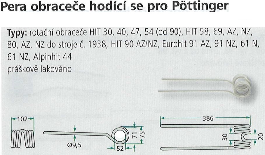 predám nové pružiny na obracač sena potinger