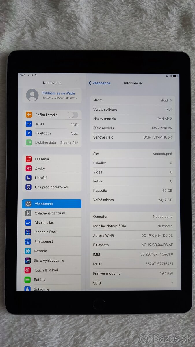 Apple iPad Air 2 32GB / (0592)