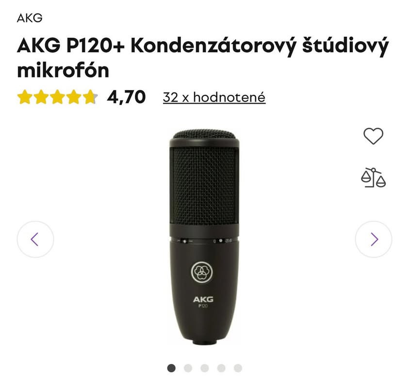 Mikrofón AKG P120 + príslušenstvo