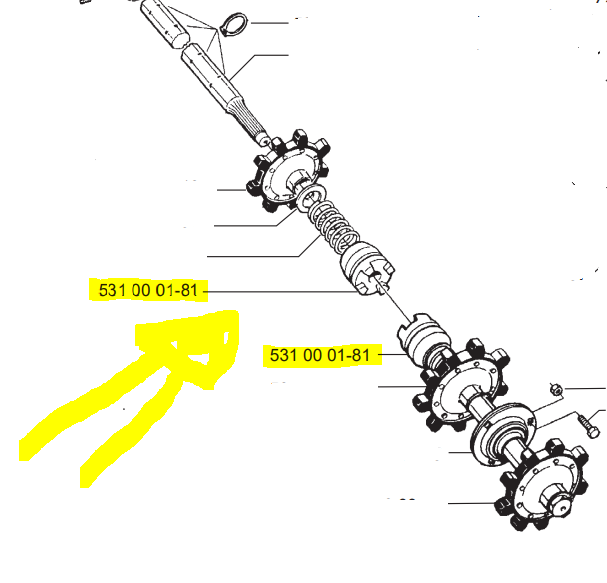 Hnací kameny na železný kůň Husqvarna, Johnsered atd