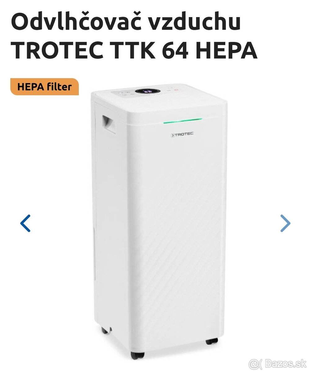 Odvlhčovač vzduchu TROTEC TTK 64 HEPA