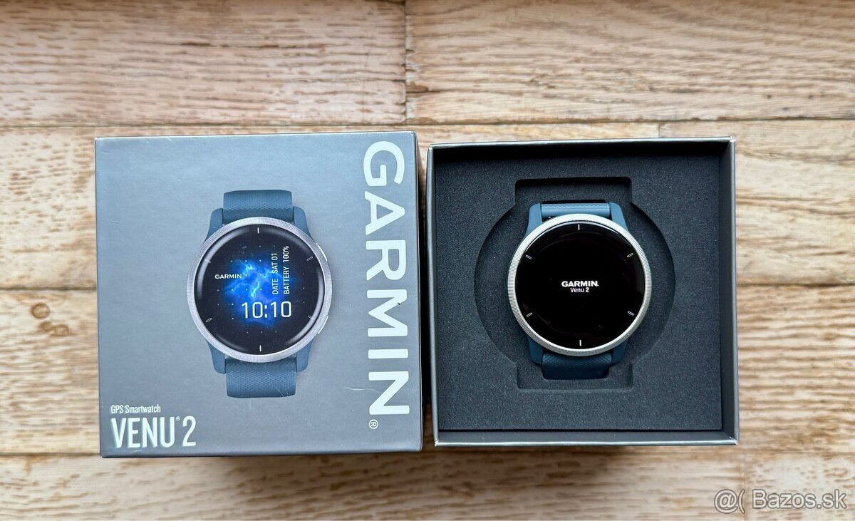 Predám Garmin Venu2 Silver/Granite Blue Band