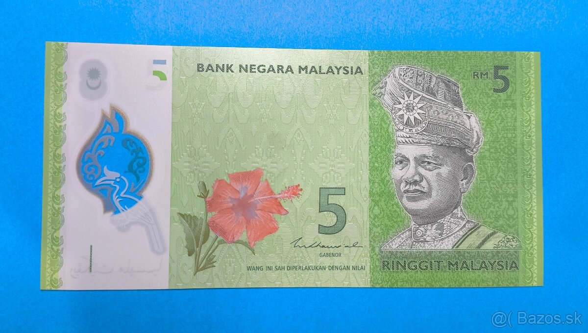 UNC Bankovka MALAJSIE - 5 Ringgit 2021