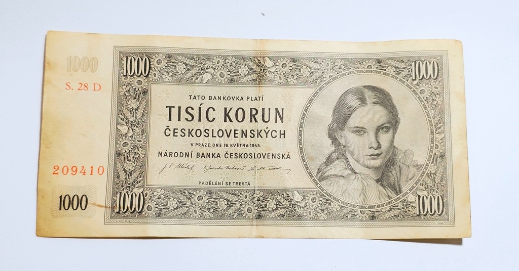 1000 Kčs/1945 séria 28 D