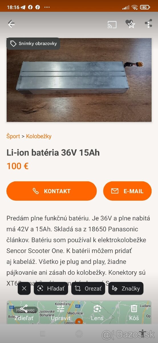 Predám Li-Ion akumulátor 15,15 A