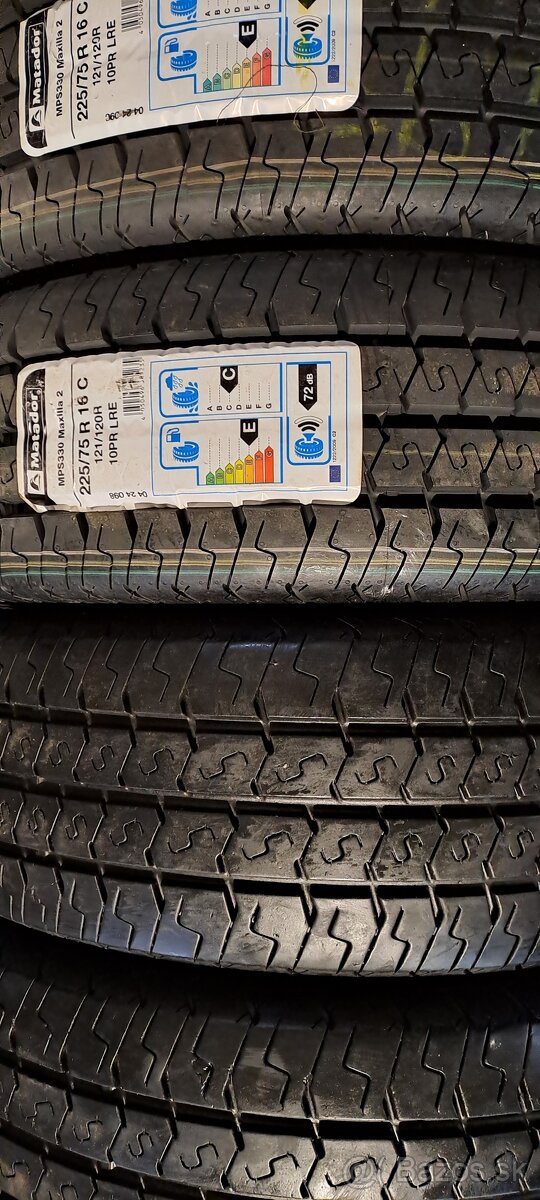 Predám 4ks letné 225/75r16C Matador 2ks nové 2ks 6mm