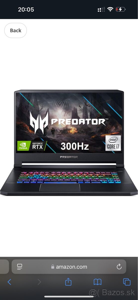 Herny Acer Predator Triton 500 RTX 2070 SUPER i7-10750H