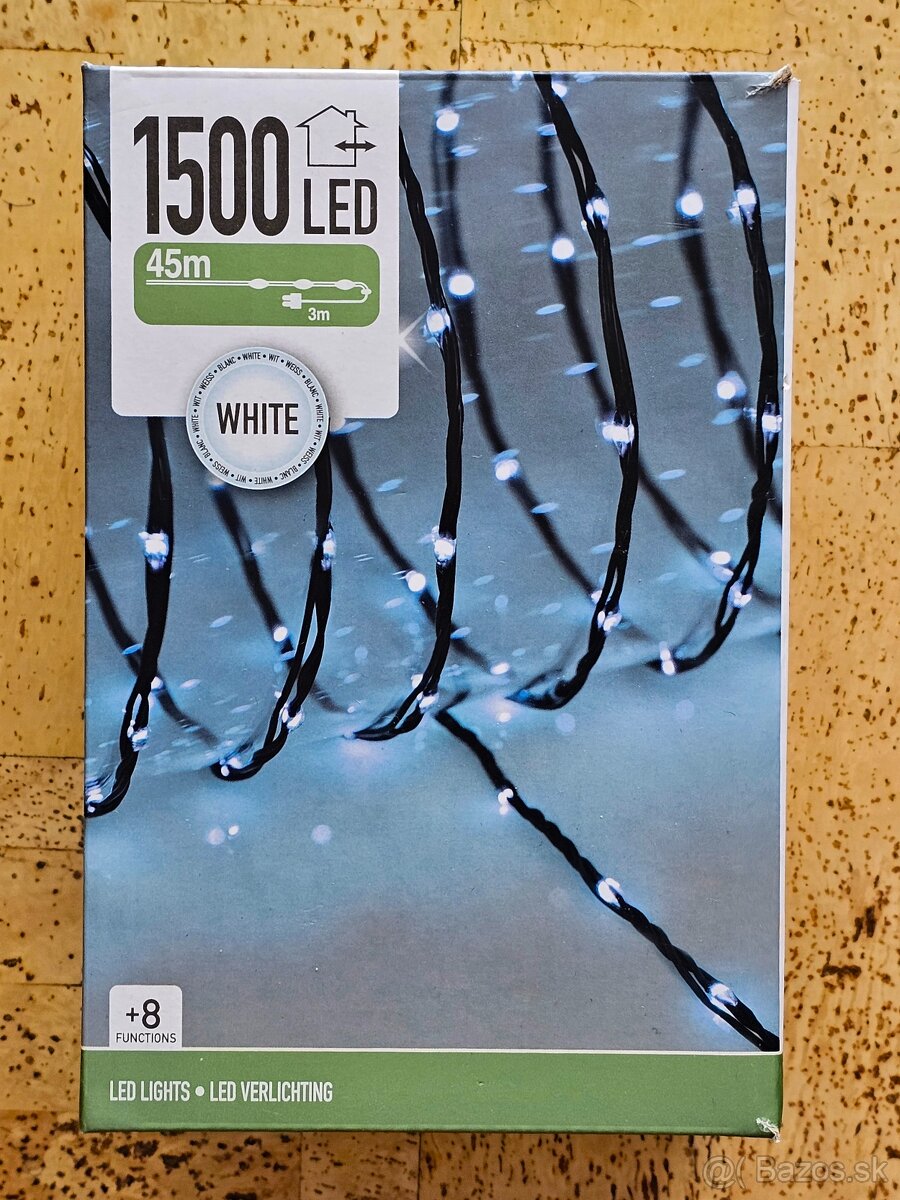 Vianočné osvetlenie 1500/384 LED, studená biela