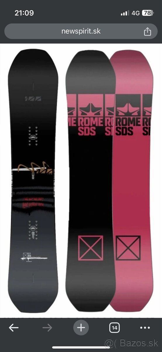 Snowboard Rome SDS National 158cm