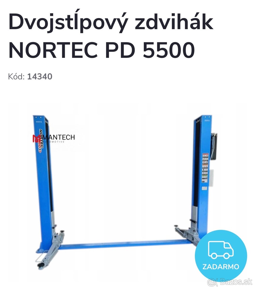 Dvojstlpový zdvihak 5,5t