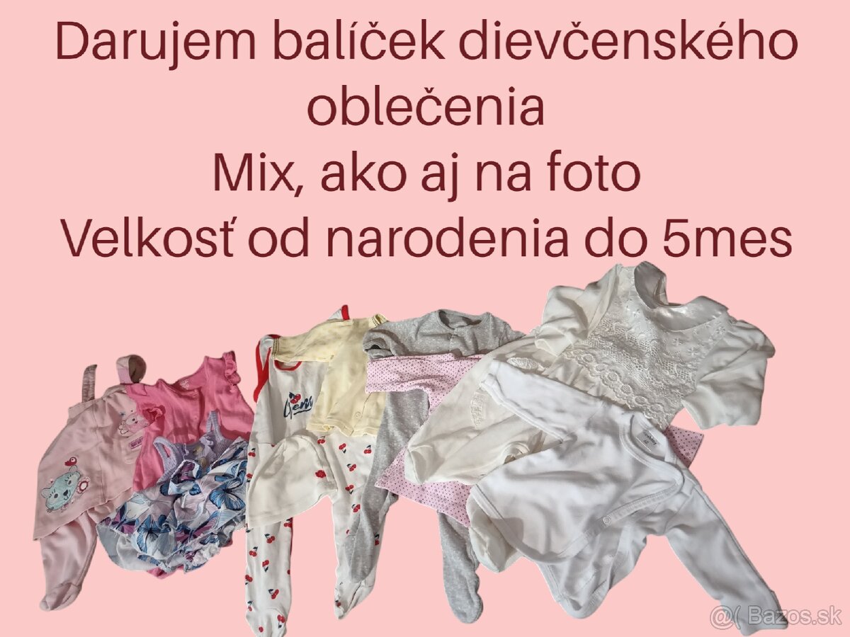 Dievčenské oblečenie , darujem