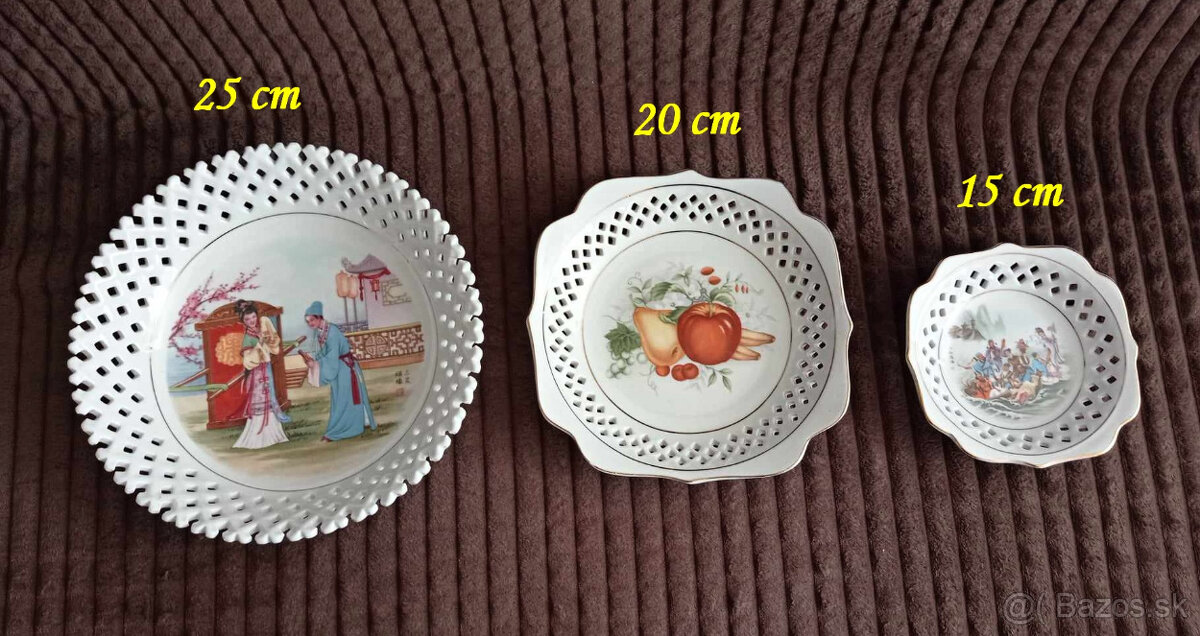 Čínske porcelánové ozdobné taniere