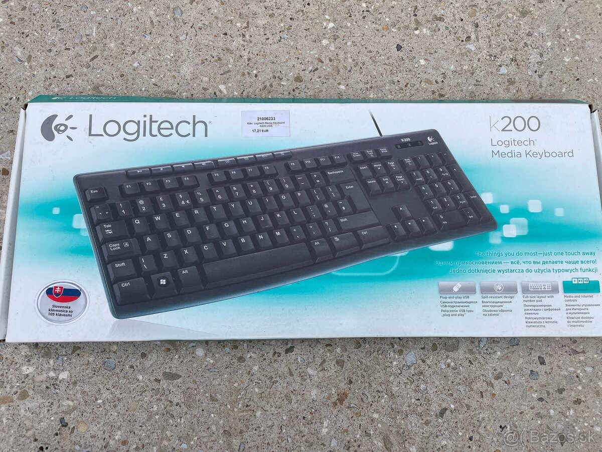 klávesnica Logitech Media K200