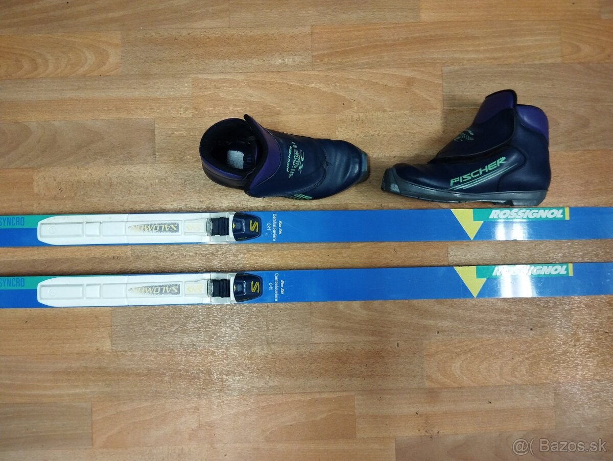 Predám det.JR.bežk.set:ROSSIGNOL 160cm,šupiny.SNS.